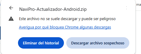 En el navegador: el botón de la derecha, «Descargar archivo sospechoso»
