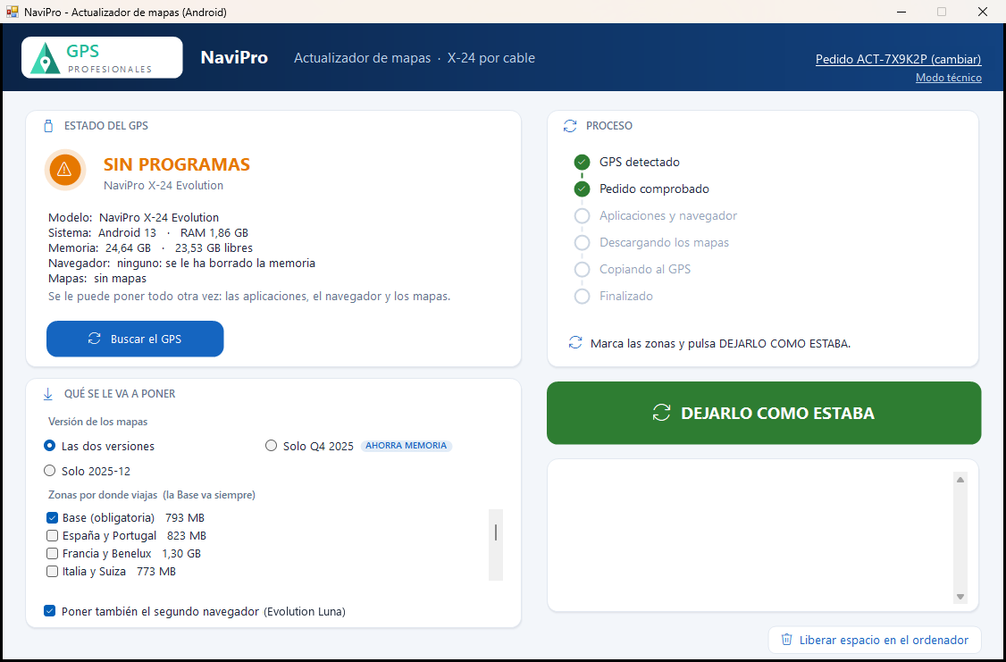 Un navegador recién borrado: SIN PROGRAMAS