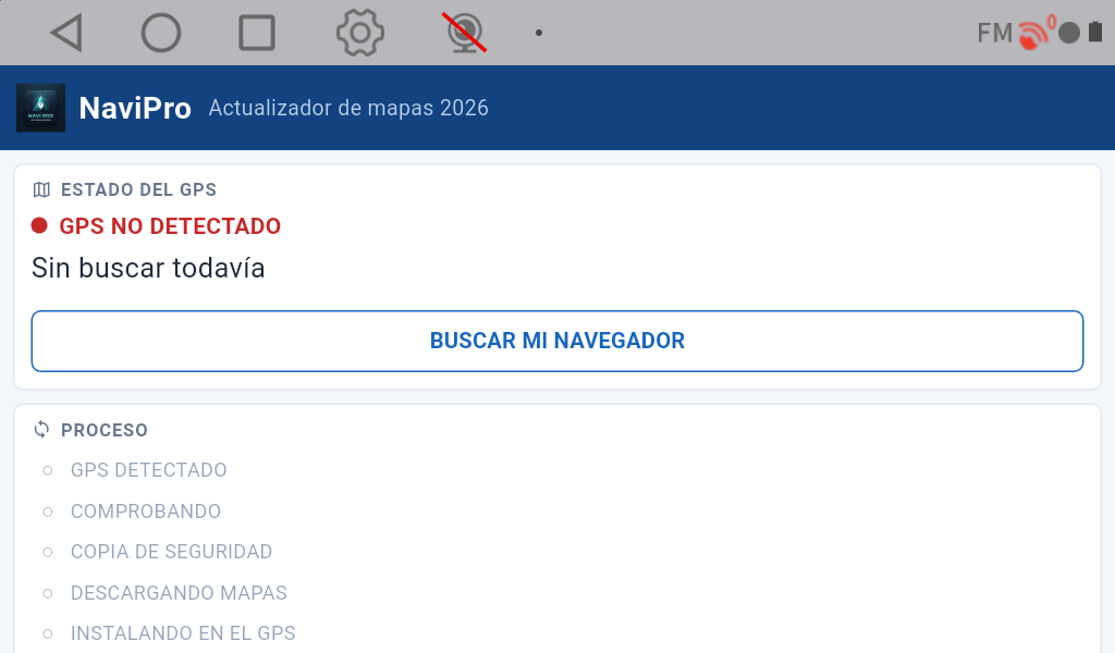 La aplicación recién abierta