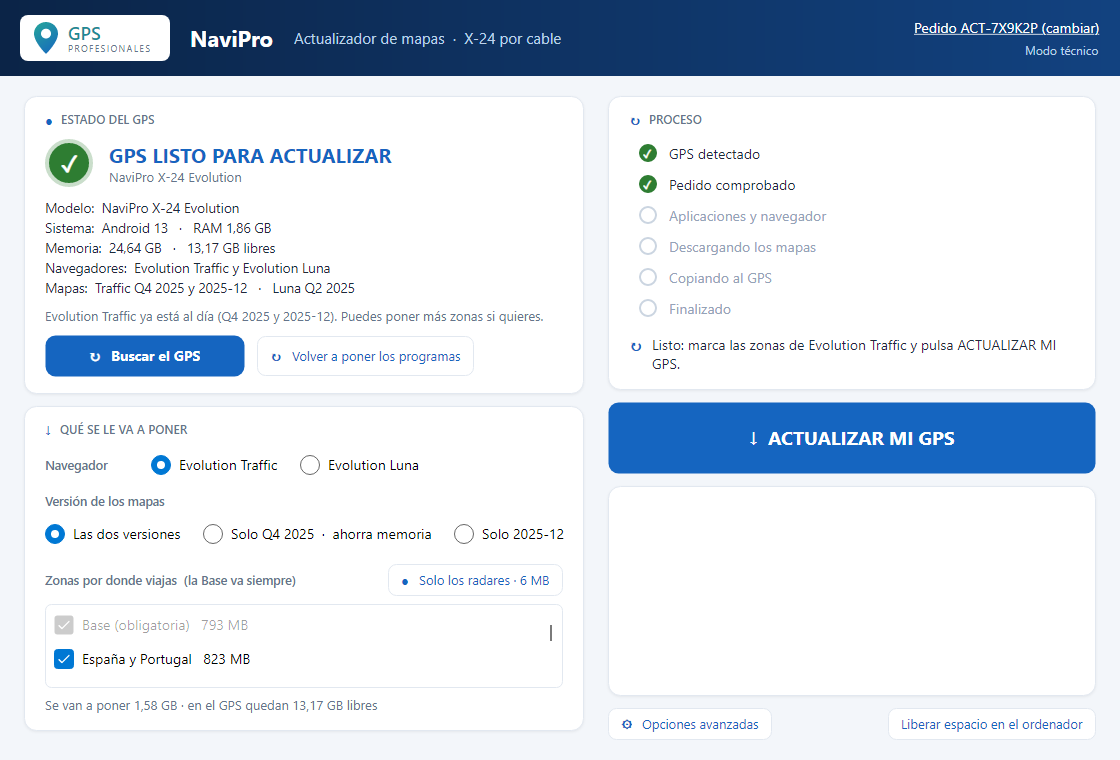 La ficha: los dos navegadores y la versión de cada uno